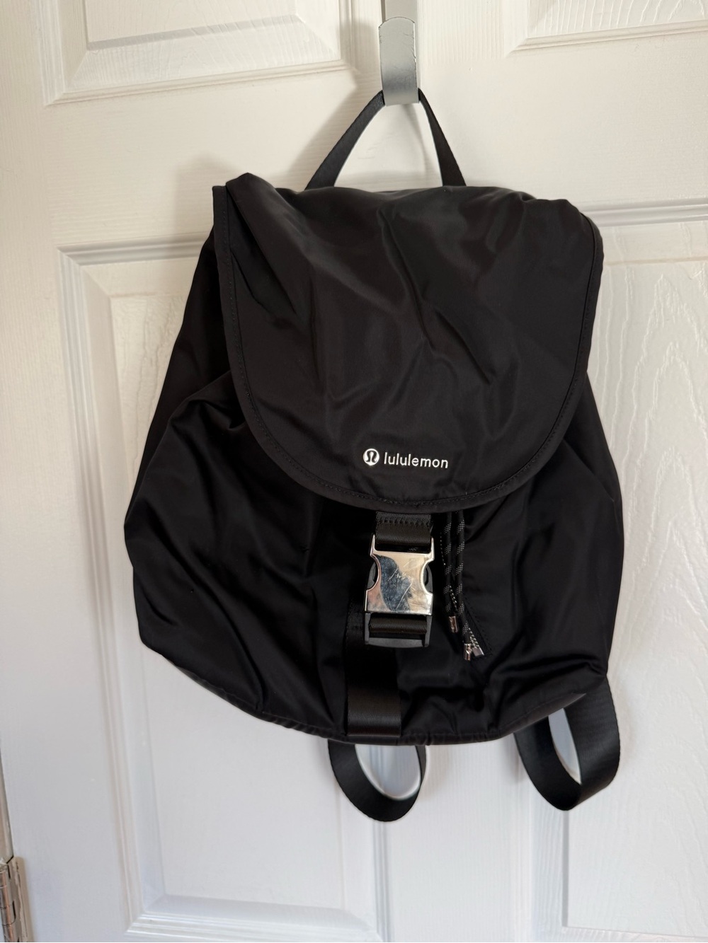 lululemon athletica Black Nylon Buckle-Front Backpack
